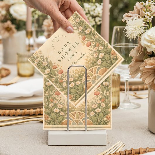 Serviette En Papier Warm Neutral Desert Botanicals Baby Shower