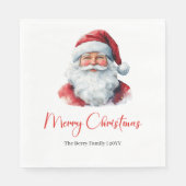 Serviette En Papier Warmish Santa Claus Cozy Red Green Holiday Napkin (Devant)