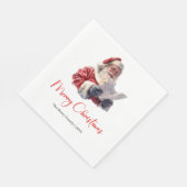 Serviette En Papier Warmish Santa Claus Trendy Modern Holiday Napkins (Coin)