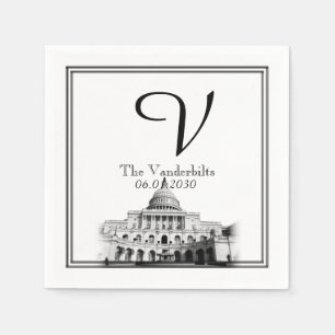 Serviette En Papier Washington DC Destination Wedding Napkin