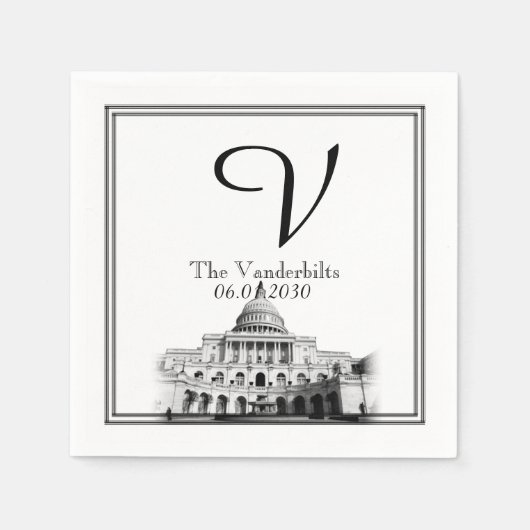 Serviette En Papier Washington DC Destination Wedding Napkin (Devant)
