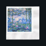 Serviette En Papier Water Lilies, 1919, par Monet<br><div class="desc">Water Lilies,  1919 célèbre peinture de Claude Monet,  avec couleur coordonnée couleurs solides rose-violet et bleu Monet,  prêt à se mélanger et à se marier.</div>