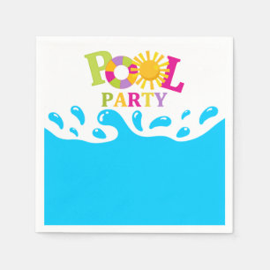 Serviette En Papier Water Splash Girl Pool Party Anniversaire Papier N