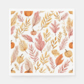Serviette En Papier Watercolor Autumn Leaves Thanksgiving Napkins (Devant)