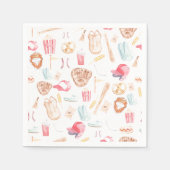 Serviette En Papier Watercolor Baseball (Devant)