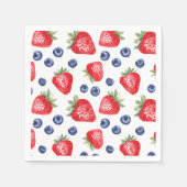 Serviette En Papier Watercolor Berries Motif Fraise Summer Party (Devant)