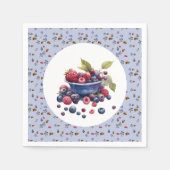 Serviette En Papier Watercolor Berry Sweet Blueberries Baby Shower (Devant)