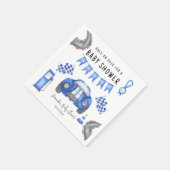 Serviette En Papier Watercolor Blue Race Car Baby shower (Coin)