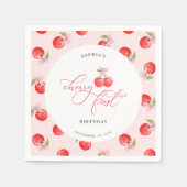 Serviette En Papier Watercolor Bow Cherry Premier 1er anniversaire (Devant)