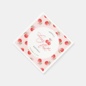 Serviette En Papier Watercolor Bow Cherry Premier 1er anniversaire (Coin)