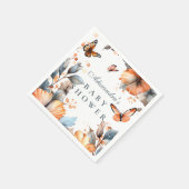 Serviette En Papier Watercolor Butterfly Bloom Baby Shower (Coin)