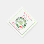Serviette En Papier Watercolor Celtic Christmas Wreath PERSONALIZE (Coin)