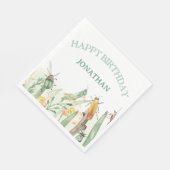 Serviette En Papier Watercolor Child's Bug Insect Birthday (Coin)