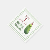Serviette En Papier Watercolor Concomber Big Dill fête d'anniversaire (Coin)