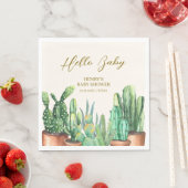Serviette En Papier Watercolor Desert Cactus Garden Baby shower (En situation)