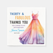 Serviette En Papier Watercolor Dress 30th Birthday Elegant & Feminine (Devant)