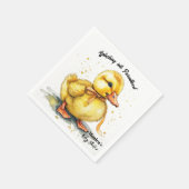 Serviette En Papier Watercolor Duckling Splash Gender Neutral (Coin)