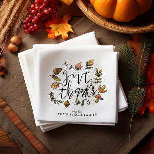 Serviette En Papier Watercolor Fall Wreath Thanksgiving Celebration