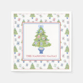 Serviette En Papier Watercolor Mahjong Christmas Tree Party (Devant)