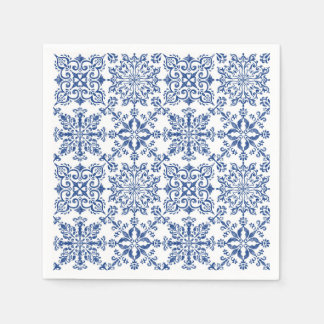 Serviette En Papier Watercolor Mandala Azure Hard plastique dessous de