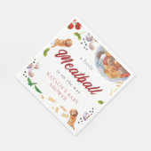 Serviette En Papier Watercolor Meatball Baby shower italien (Coin)