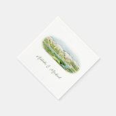 Serviette En Papier Watercolor Mountain Scene Cocktail Napkin (Coin)
