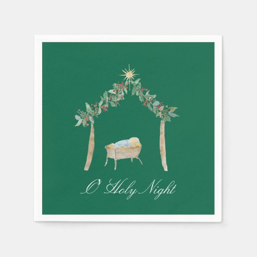 Serviette En Papier Watercolor Nativity (Devant)