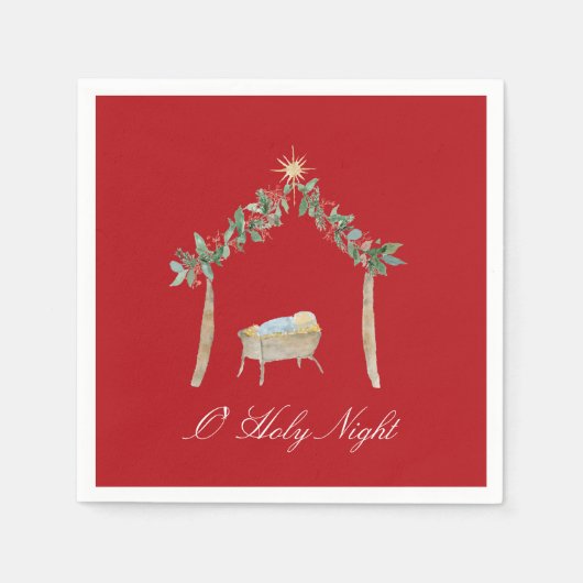 Serviette En Papier Watercolor Nativity  (Devant)