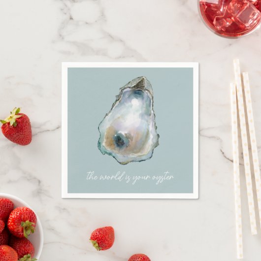 Serviette En Papier Watercolor Oyster (En situation)