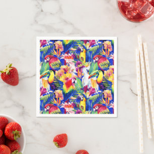 Serviette En Papier Watercolor Parrots