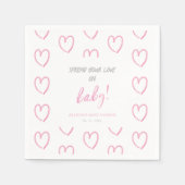 Serviette En Papier Watercolor Pastel Baby shower manuscrit (Devant)