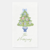 Serviette En Papier Watercolor Pink Mahjong Christmas Tree Party (Devant)