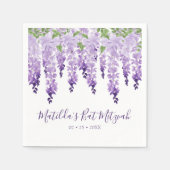 Serviette En Papier Watercolor Purple Wisteria | BAT MITZVAH (Devant)