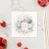 Serviette En Papier Watercolor Royal Botanique Hydrangea Bridal showe (En situation)