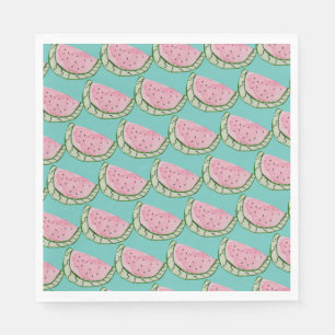 Serviette En Papier Watercolor Watermelon Doodles Peint Patterned Na