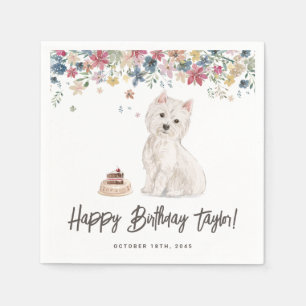 Serviette En Papier Watercolor West Highland White Terrier Anniversair