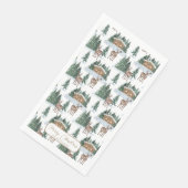 Serviette En Papier Watercolor Winter Wonderland Rustic Barn Christmas (Coin)