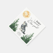 Serviette En Papier Watercolor Wolf Baby Shower  (Coin)