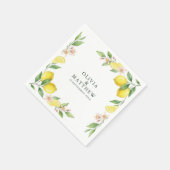 Serviette En Papier Watercolor Wreath Mediterranean Citrus Wedding (Coin)