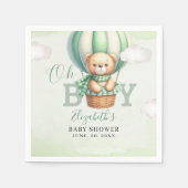 Serviette En Papier WatercolorTeddy Bear Baby Shower Boy Party (Devant)