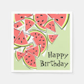 Serviette En Papier Watermelon Green Joyeux papier serviettes d'annive (Devant)