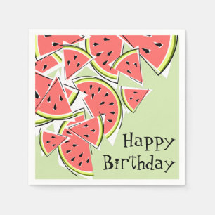 Serviette En Papier Watermelon Green Joyeux papier serviettes d'annive