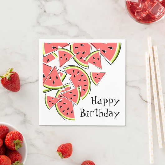 Serviette En Papier Watermelon Happy Anniversaire papier serviettes (En situation)