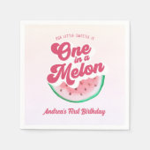 Serviette En Papier Watermelon One dans un Melon Retro Premier anniver (Devant)