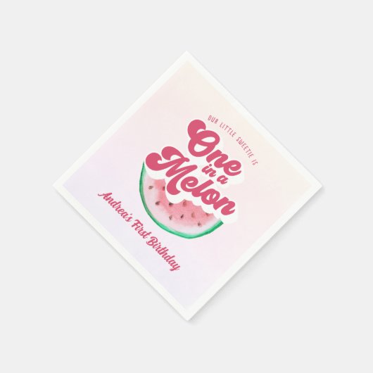 Serviette En Papier Watermelon One dans un Melon Retro Premier anniver (Coin)