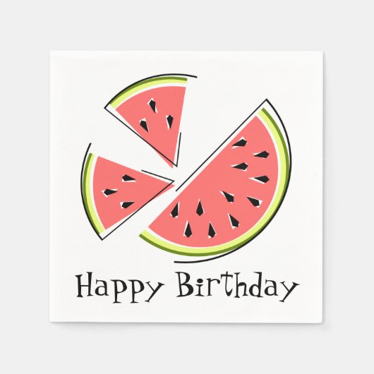 Serviette En Papier Watermelon Pièces Joyeux papier serviettes d'anniv (Devant)