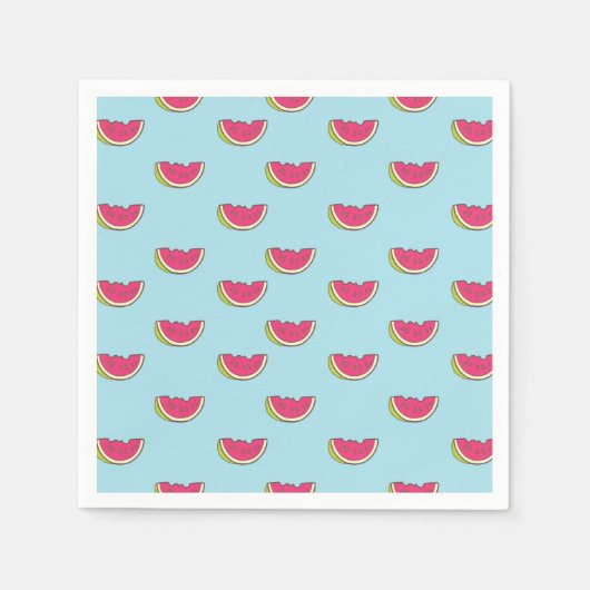 Serviette En Papier Watermelon Slices on Teal Pattern (Devant)