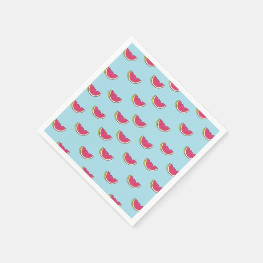 Serviette En Papier Watermelon Slices on Teal Pattern (Coin)
