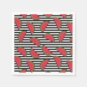 Serviette En Papier Watermelon sur Motif Black & White Stripes (Devant)