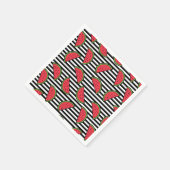 Serviette En Papier Watermelon sur Motif Black & White Stripes (Coin)